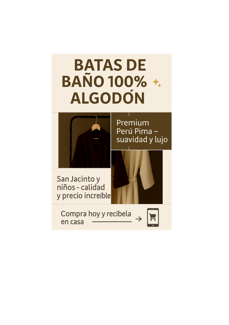 Batas de Baño 100% Algodón – Premium y Económicas | Jil Novedades