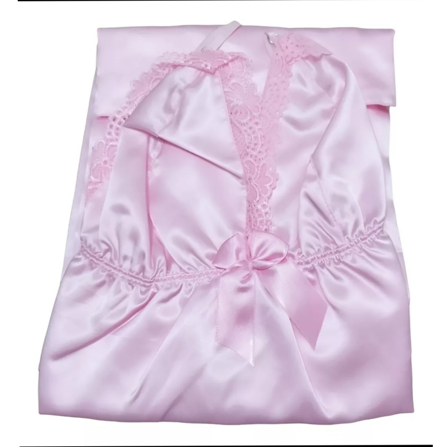 Bata +vestido de seda con encaje lencería Jil Novedades Perú