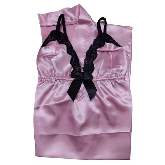 Bata +vestido de seda con encaje lencería Jil Novedades Perú