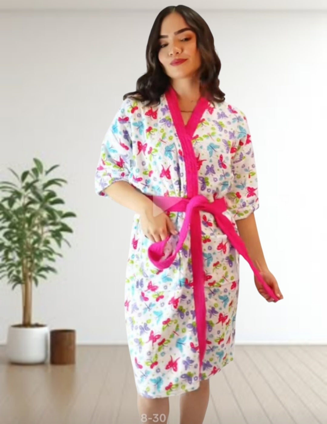 Bata de baño San Jacinto estampada 100% algodón para mujer | Jil Novedades Perú