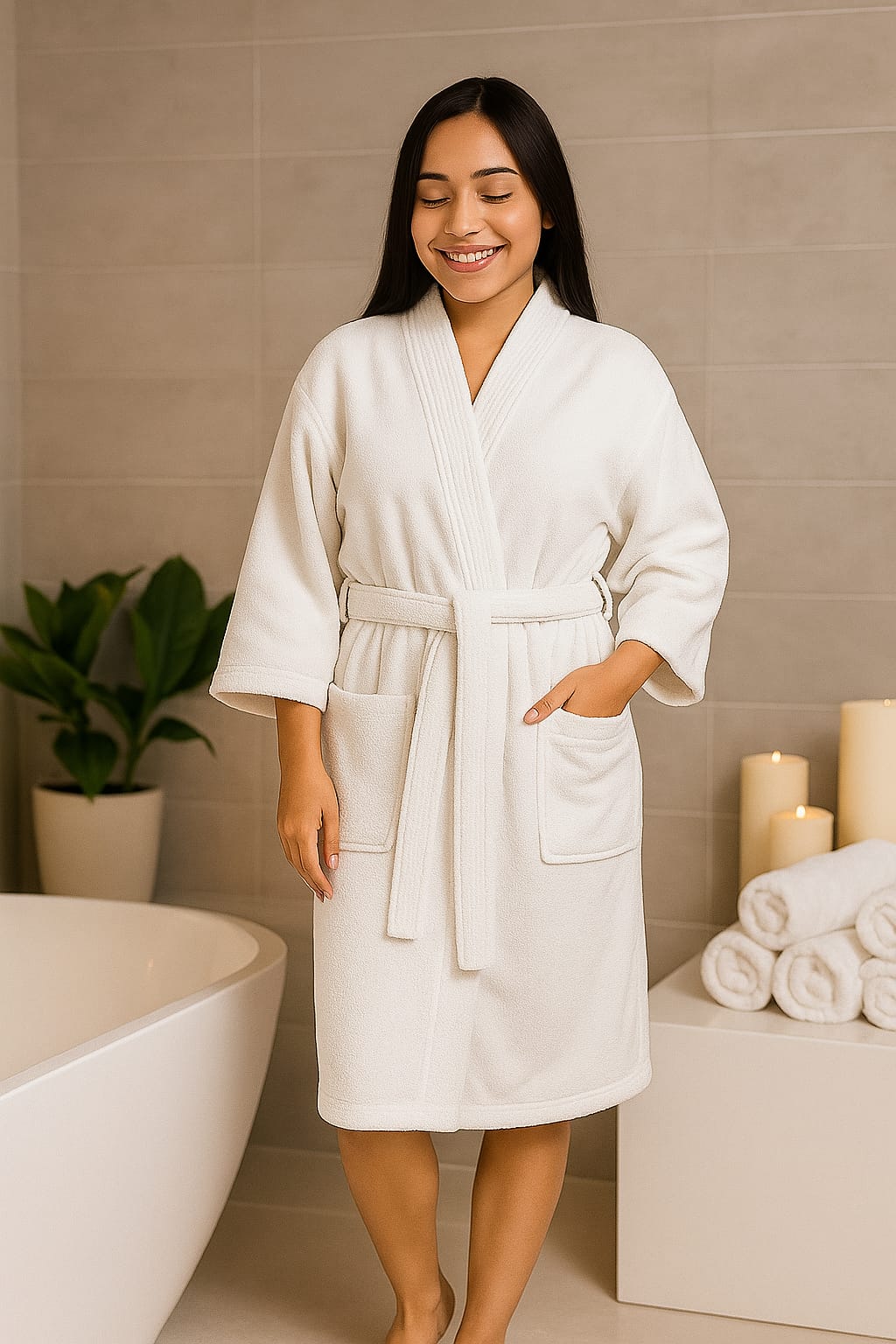 Bata de baño unisex Perú Pima 100% algodón | Jil Novedades Perú