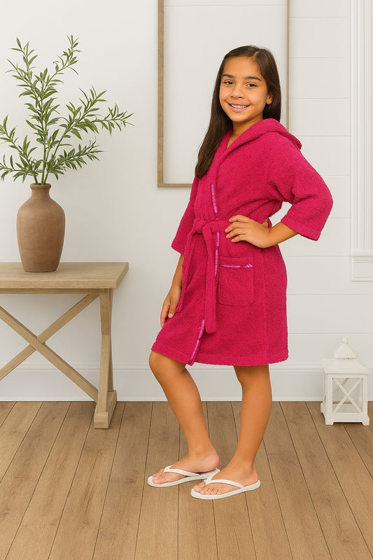 Bata de baño con capucha 100% algodón para niñas y niños | San Jacinto