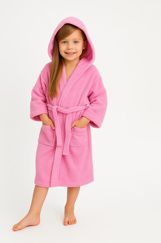 Bata de baño con capucha 100% algodón para niñas y niños | San Jacinto