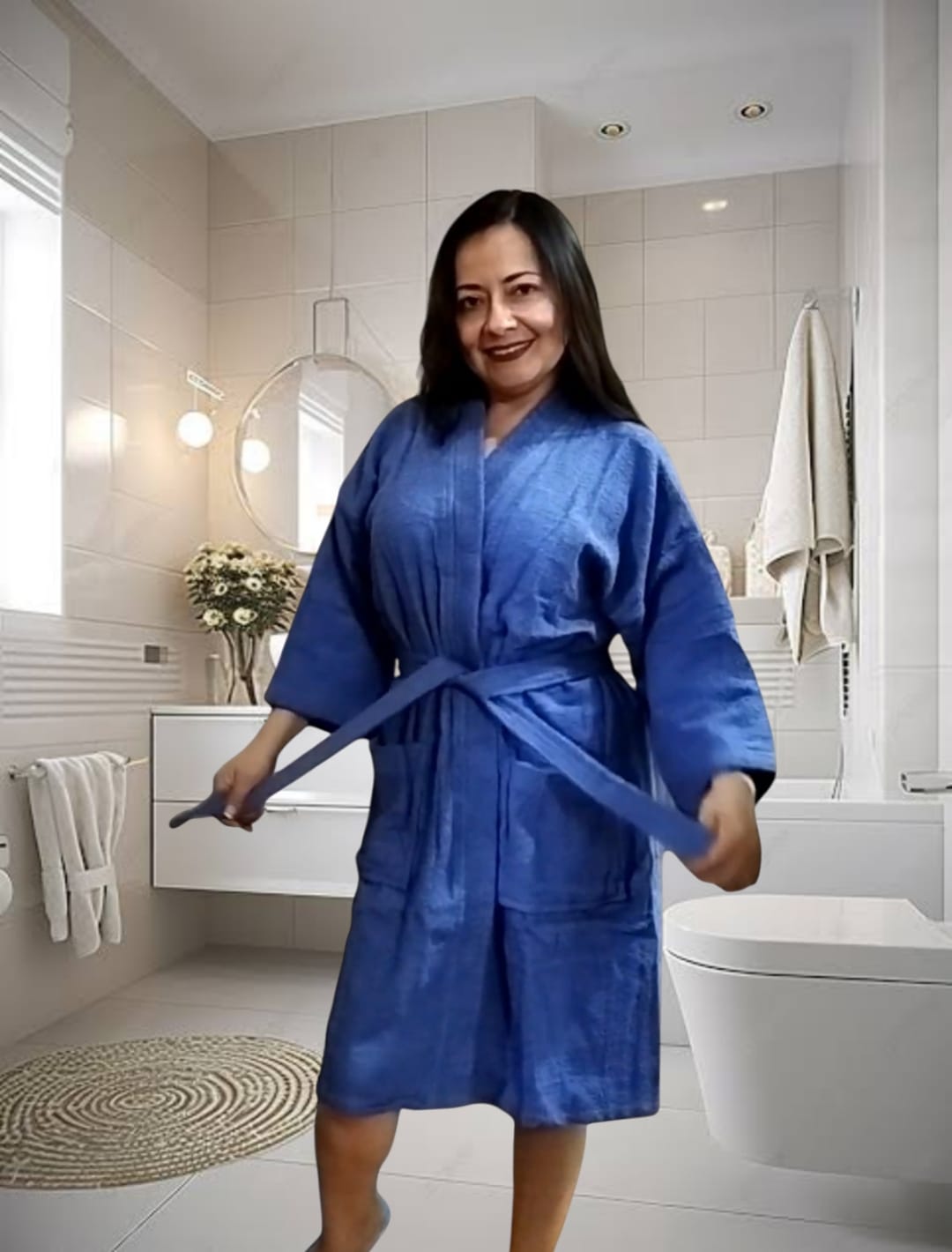 Bata de baño Perú Pima en baño [color=azul acero]