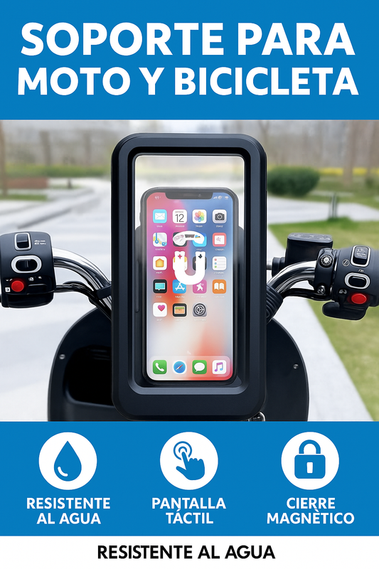 Soporte  para Moto y Bicicleta Universal con Pantalla Táctil y Protección Antilluvia